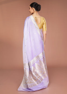 Grey Katan Silk Saree With Blouse Piece