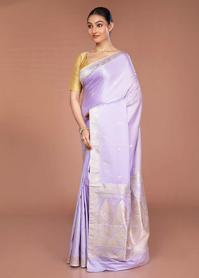 Grey Katan Silk Saree With Blouse Piece