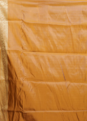 Yellow Handloom Banarasi Pure Silk Saree With Blouse Piece
