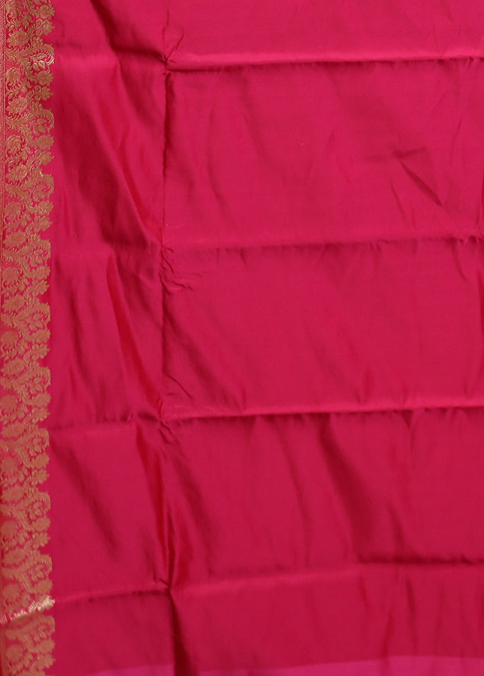 Rust Handloom Banarasi Pure Silk Saree With Blouse Piece