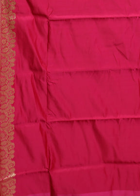 Rust Handloom Banarasi Pure Silk Saree With Blouse Piece