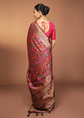 Purple Dupion Silk Saree With Blouse Piece