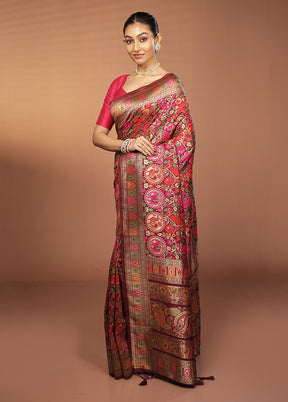 Purple Dupion Silk Saree With Blouse Piece