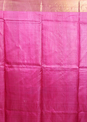 Blue Handloom Tussar Pure Silk Saree With Blouse Piece