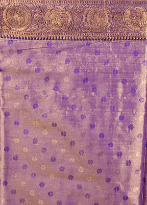 Blue Kanjivaram Silk Saree With Blouse Piece