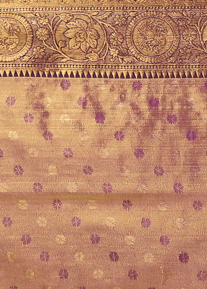 Purple Kanjivaram Silk Saree With Blouse Piece