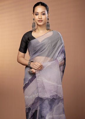Multicolor Organza Saree With Blouse Piece