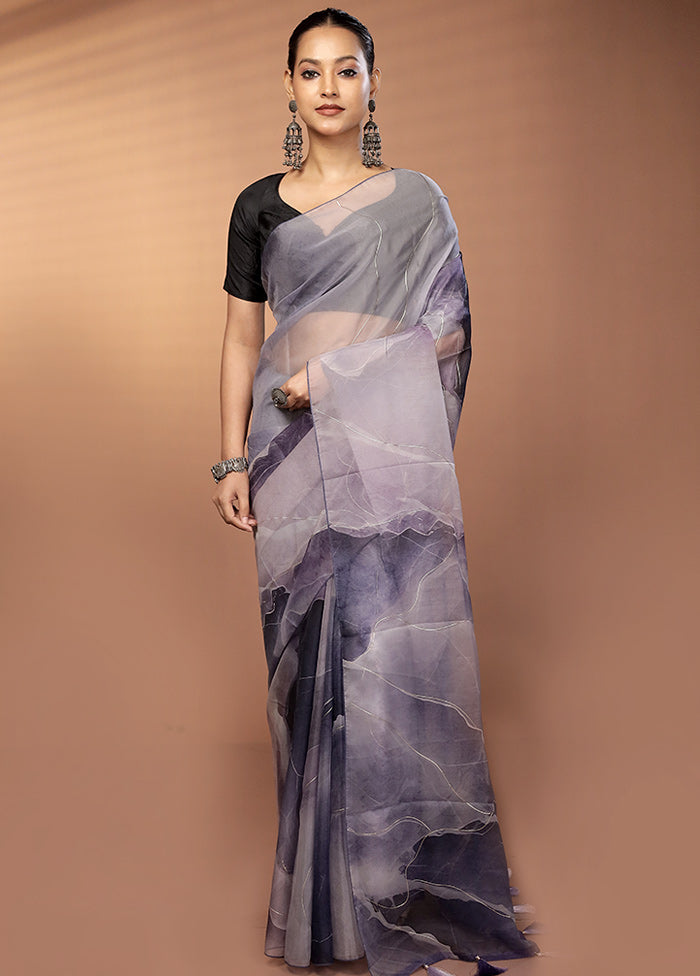 Multicolor Organza Saree With Blouse Piece