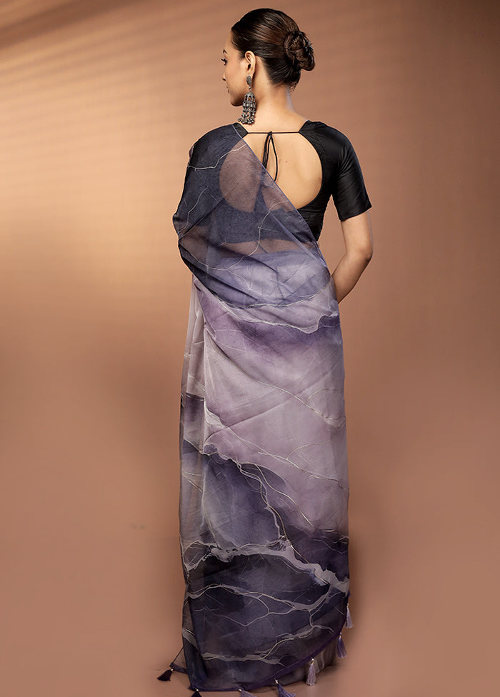 Multicolor Organza Saree With Blouse Piece