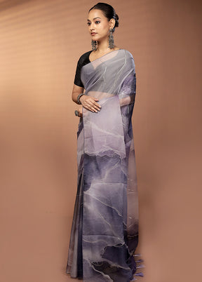 Multicolor Organza Saree With Blouse Piece