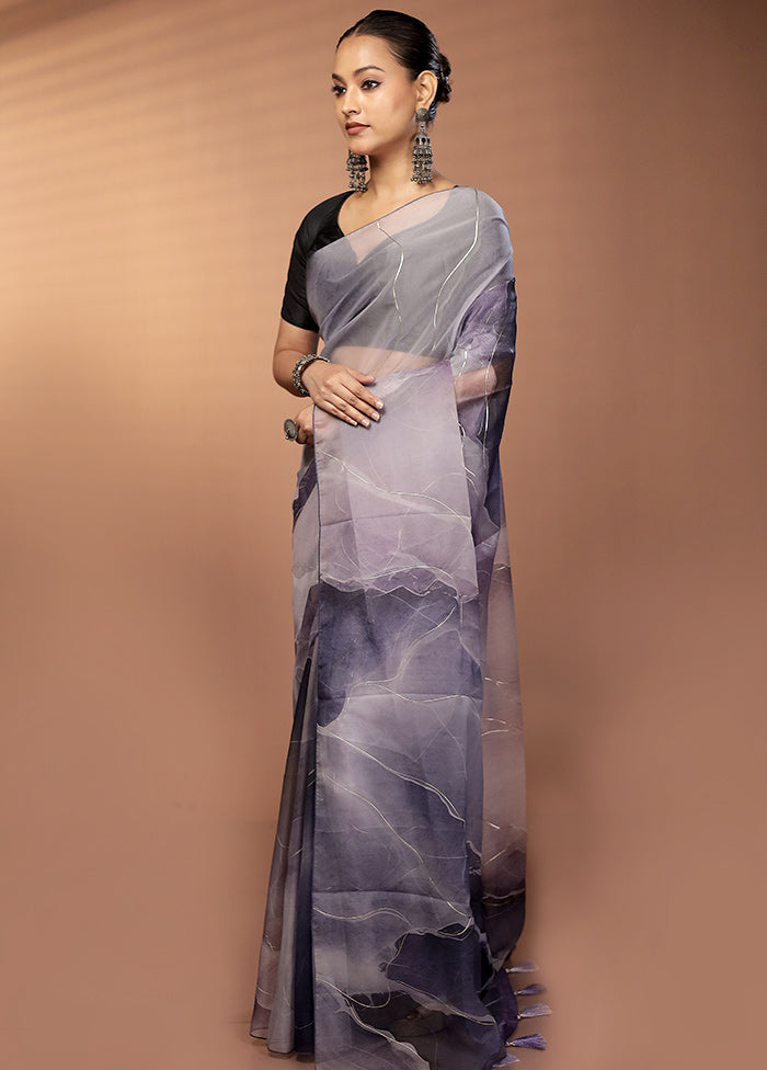 Multicolor Organza Saree With Blouse Piece