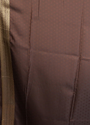 Brown Dupion Silk Saree With Blouse Piece