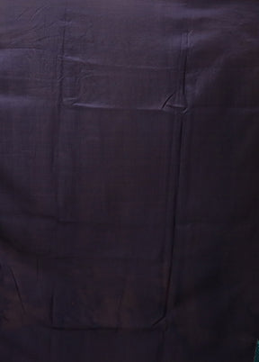 Blue Handloom Kantha Stitch Pure Silk Saree With Blouse Piece
