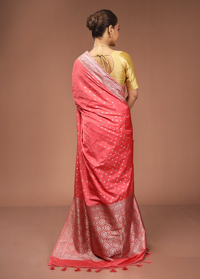 Pink Dupion Silk Saree With Blouse Piece