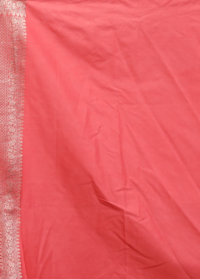 Pink Dupion Silk Saree With Blouse Piece