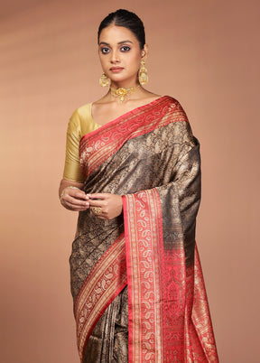 Black Jamewar Silk Saree With Blouse Piece