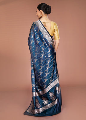 Green Katan Silk Saree With Blouse Piece