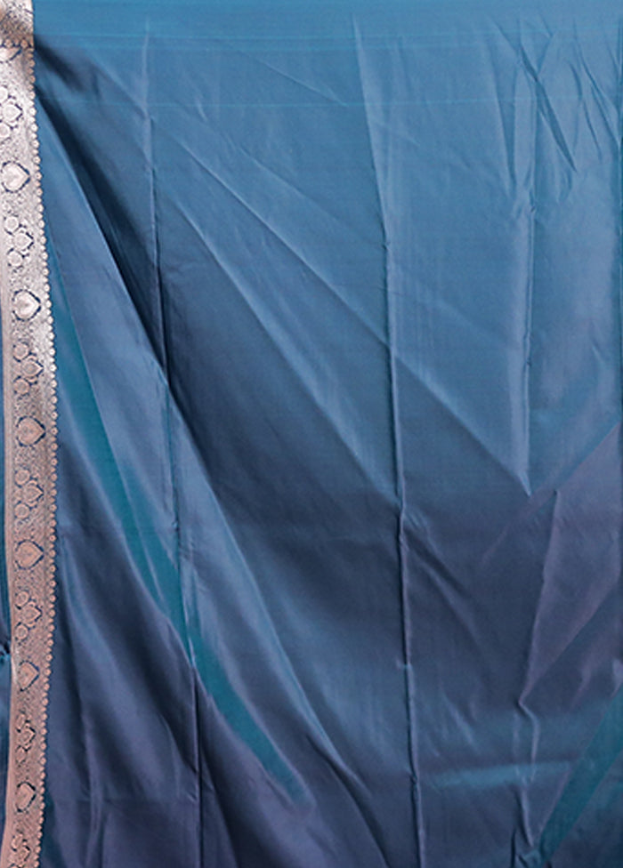 Green Katan Silk Saree With Blouse Piece