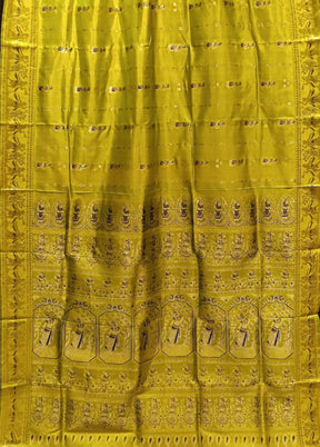 Green Handloom Baluchari Pure Silk Saree With Blouse Piece