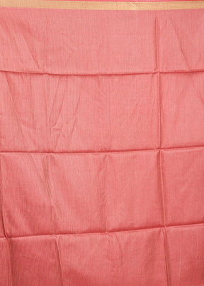 Red Tussar Silk Saree With Blouse Piece