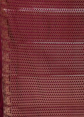 Purple Banarasi Silk Saree With Blouse Piece