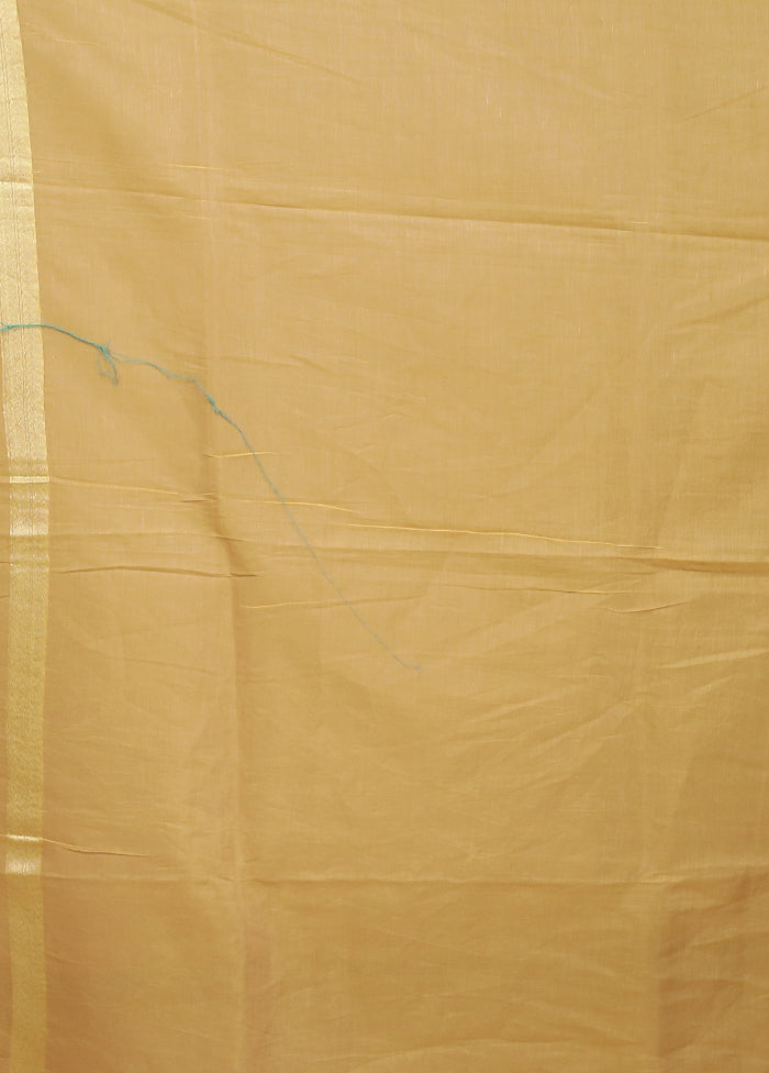 Yellow Kora Silk Saree With Blouse Piece