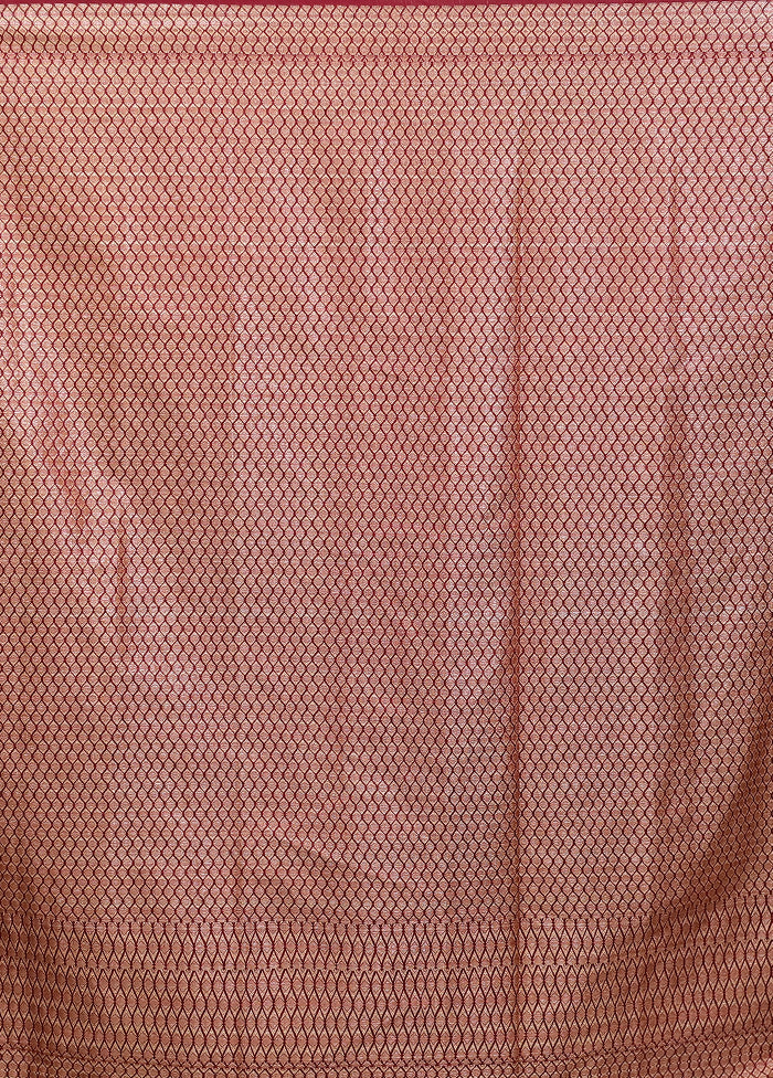 Maroon Dupion Silk Saree With Blouse Piece