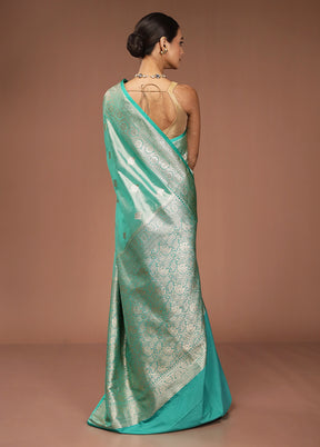 Green Tissue Silk Saree With Blouse Piece