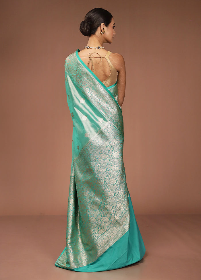 Green Tissue Silk Saree With Blouse Piece
