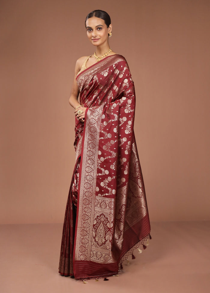 Purple Dupion Silk Saree With Blouse Piece