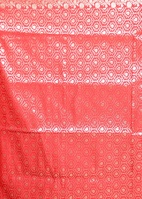 Red Banarasi Silk Saree With Blouse Piece