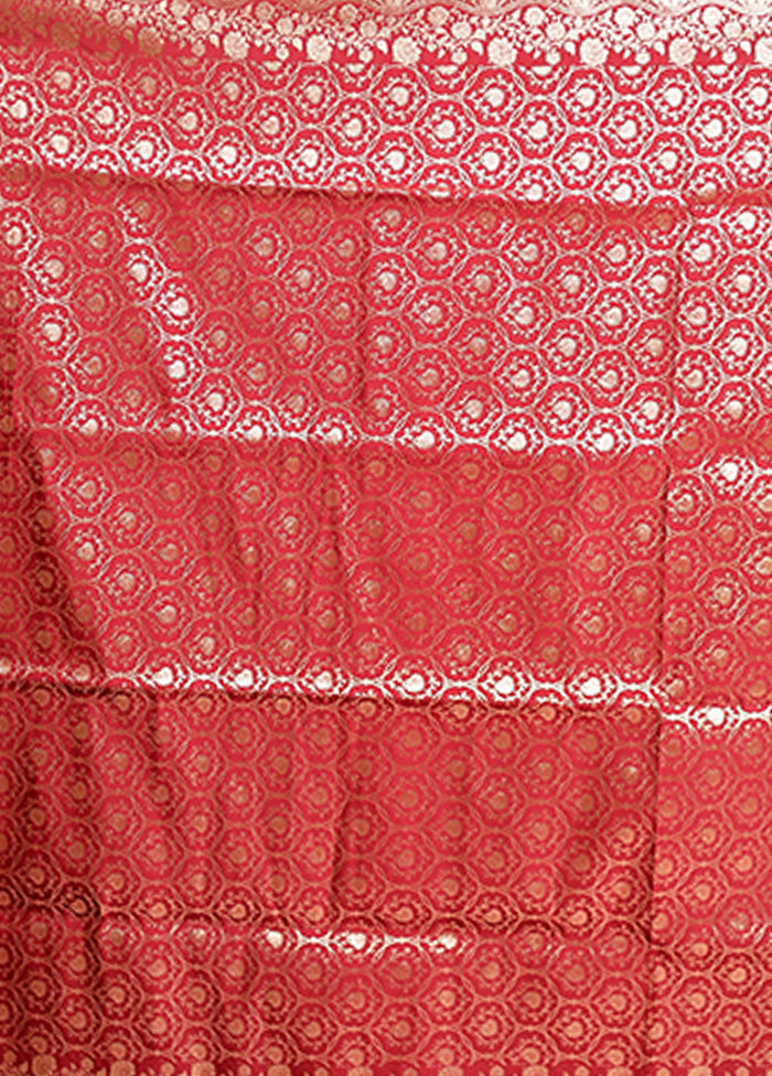 Maroon Banarasi Silk Saree With Blouse Piece
