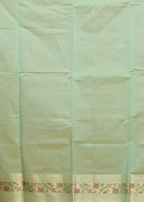 Green Kora Silk Saree With Blouse Piece