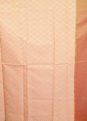 Rust Cotton Saree With Blouse Piece