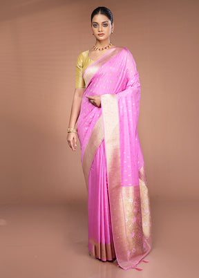 Pink Georgette Saree With Blouse Piece
