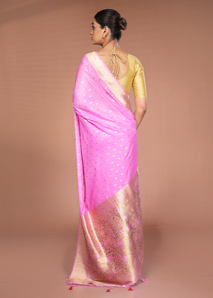 Pink Georgette Saree With Blouse Piece