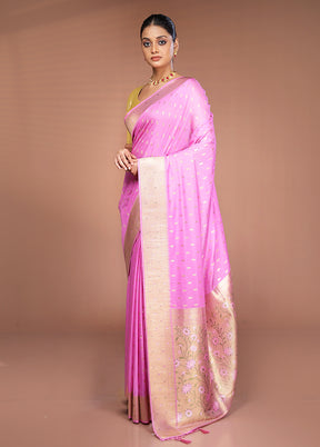 Pink Georgette Saree With Blouse Piece