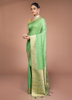 Green Georgette Saree With Blouse Piece