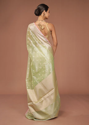 Green Tissue Silk Saree With Blouse Piece
