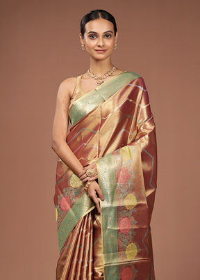 Gold Tissue Silk Saree With Blouse Piece