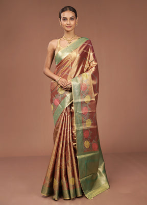 Gold Tissue Silk Saree With Blouse Piece