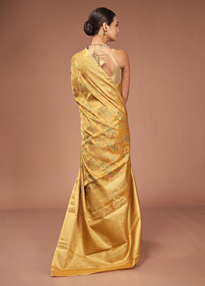 Gold Tissue Silk Saree With Blouse Piece