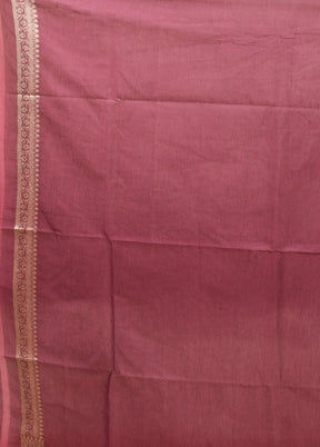 Maroon Kora Silk Saree With Blouse Piece