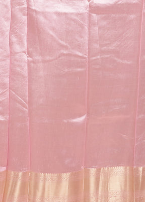 Pink Handloom Dupion Pure Silk Saree With Blouse Piece