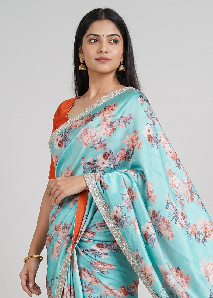 Green Chiffon Silk Saree With Blouse Piece