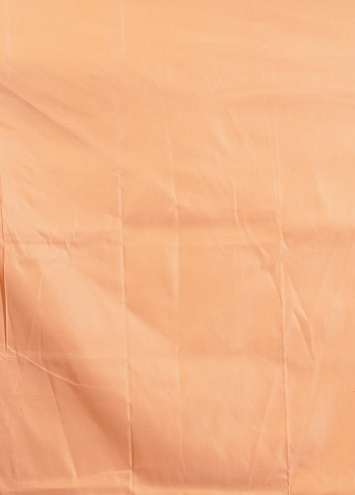 Peach Katan Silk Saree With Blouse Piece
