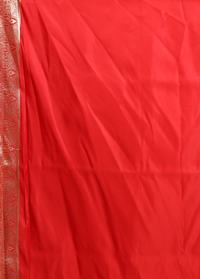 Maroon Banarasi Silk Saree With Blouse Piece