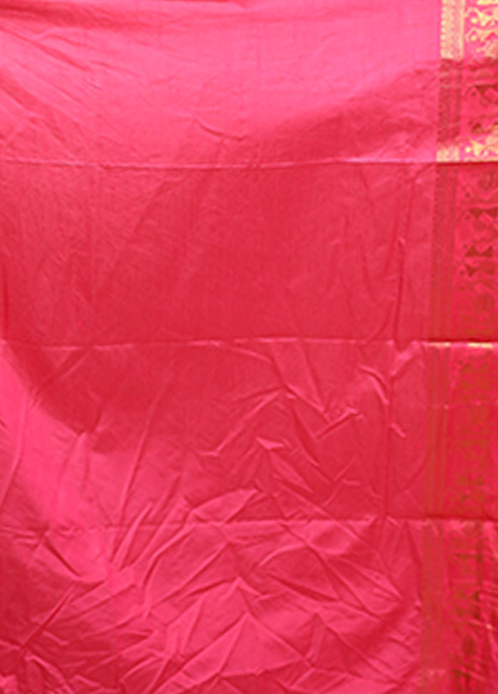 Pink Dupion Silk Saree With Blouse Piece