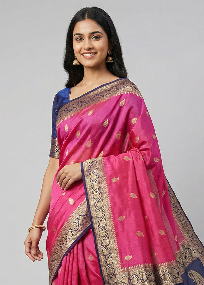 Pink Georgette Saree With Blouse Piece