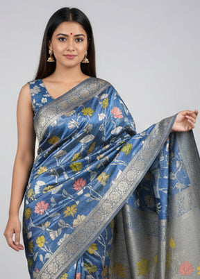 Purple Dupion Silk Saree With Blouse Piece